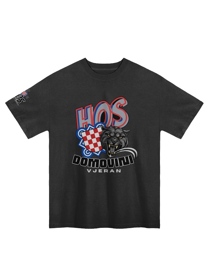 HOS DOMOVINI VJERAN Checkerboard Shield Faded T-Shirt product image (1)