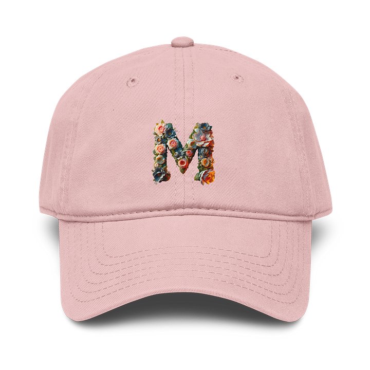 Floral Letter 'M' Garment-Washed Baseball Cap product image (5)
