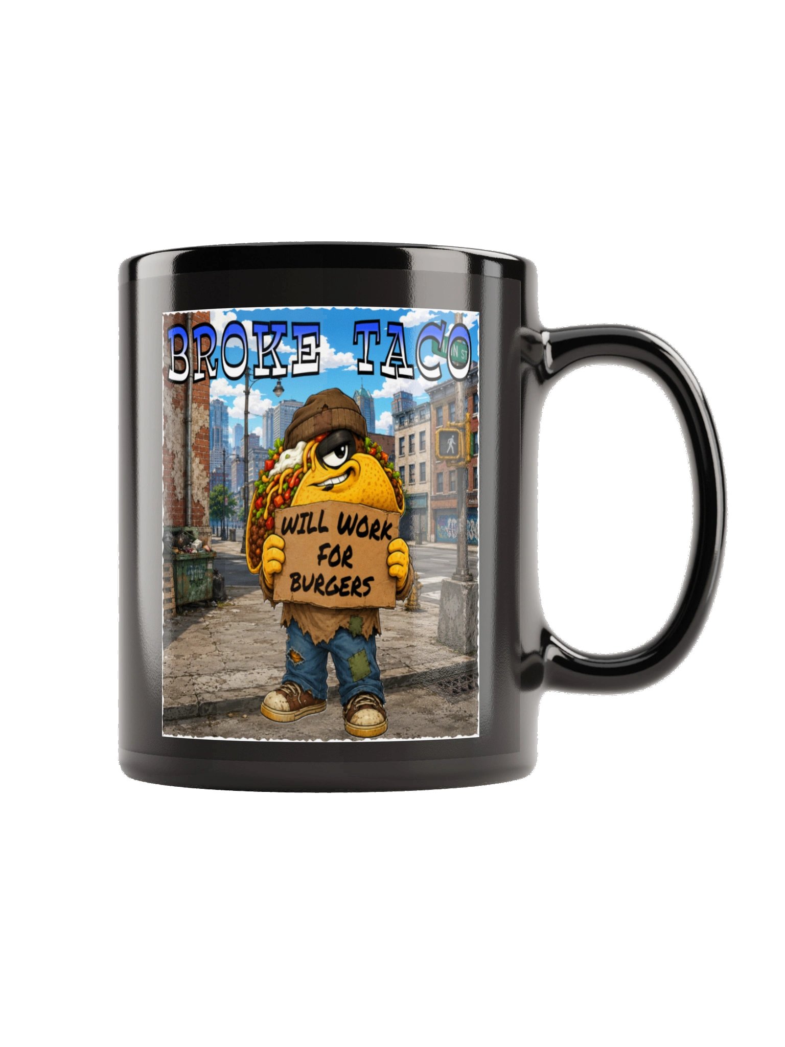Broke Taco Black Glossy Mug - The Taco Family product image (6)