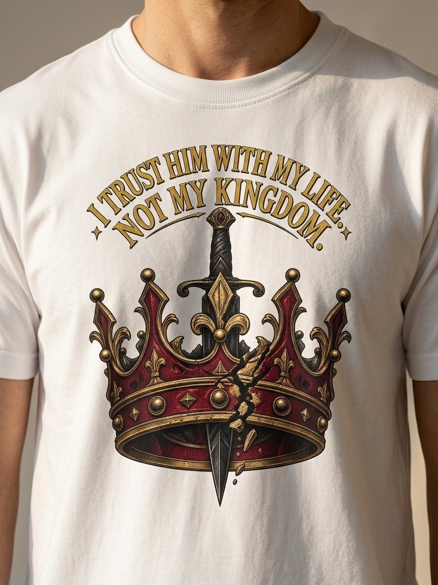 I Trust Him With My Life Not My Kingdom Romantasy Crown Shirt product image (1)