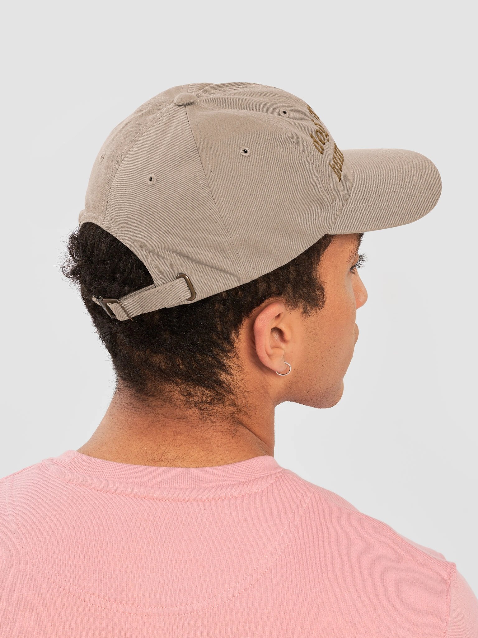 Dog Isn't Friendly. Human Is Neither (Embroidered) Low Contrast (Old Gold) Classic Dad Hat product image (8)