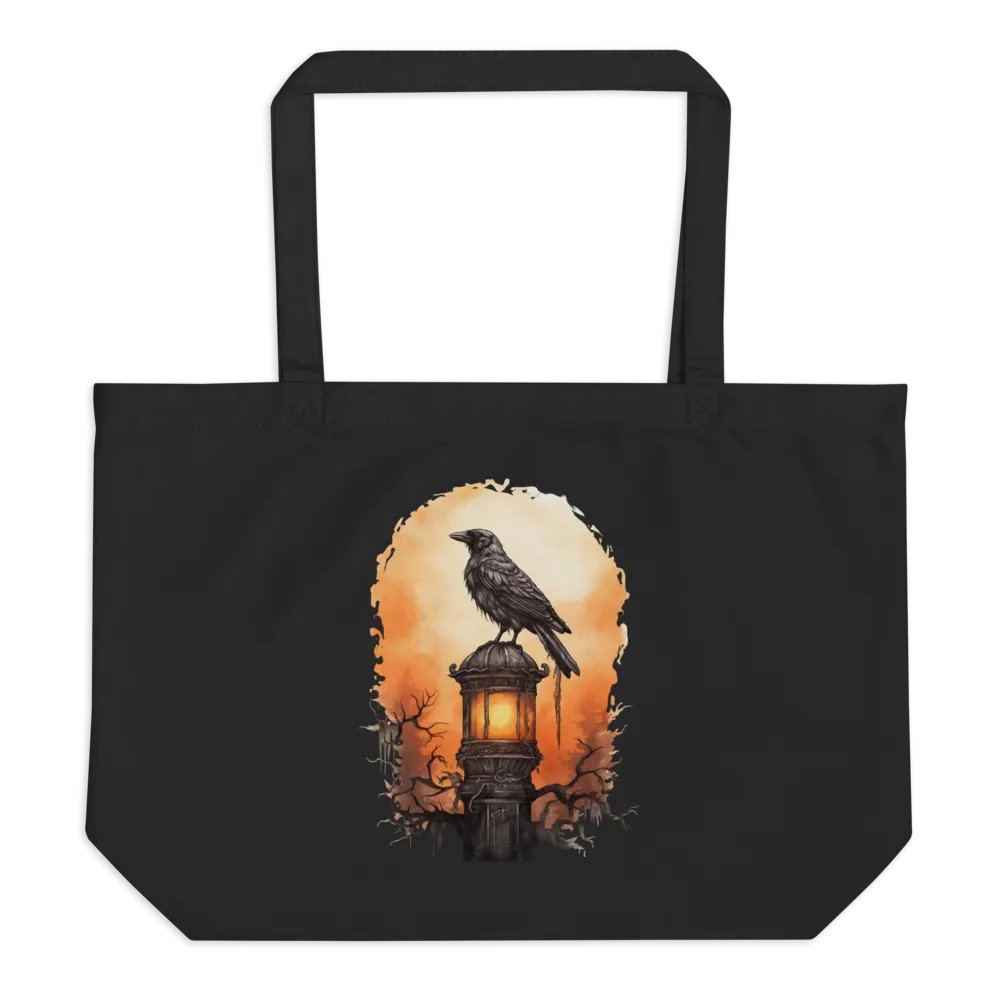Crow's Nightlight: Eco-friendly organic cotton twill tote bag product image (1)