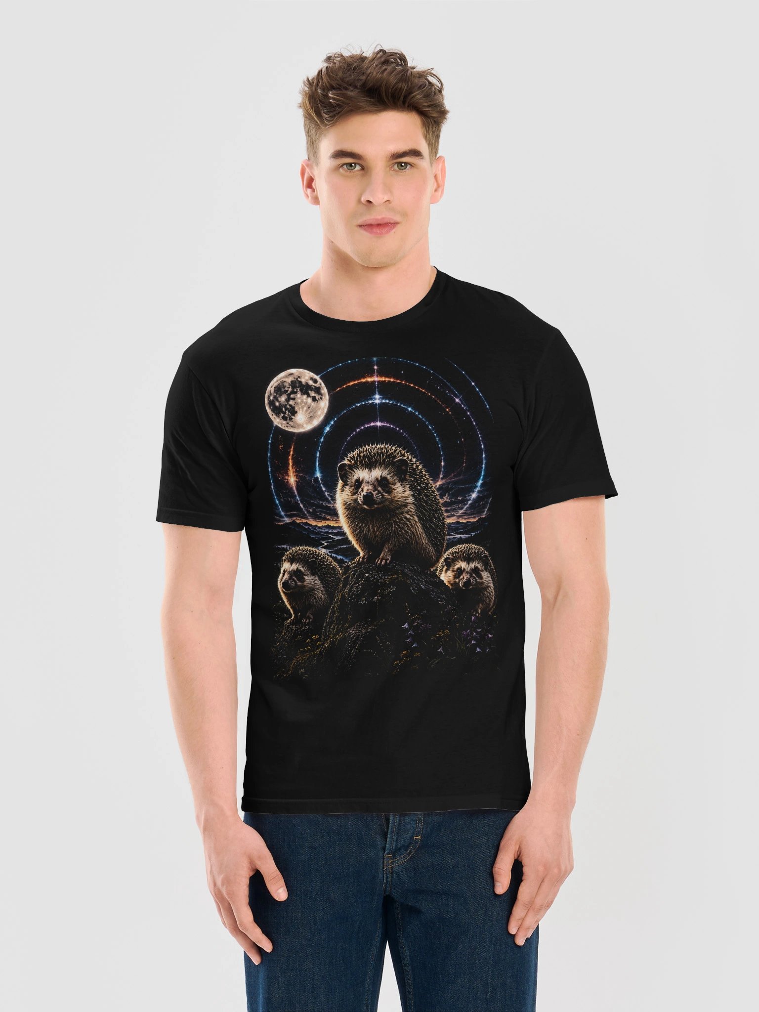Hedgehog Howling Moon Tshirt | Unexpected Legends Shirt product image (6)