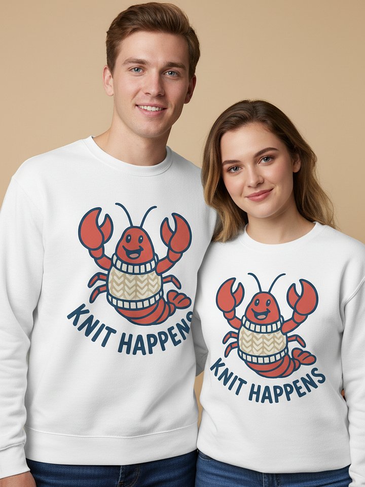 Sweater Claws Lobster Sweatshirt | Funny Knit Happens Unisex Pullover product image (1)