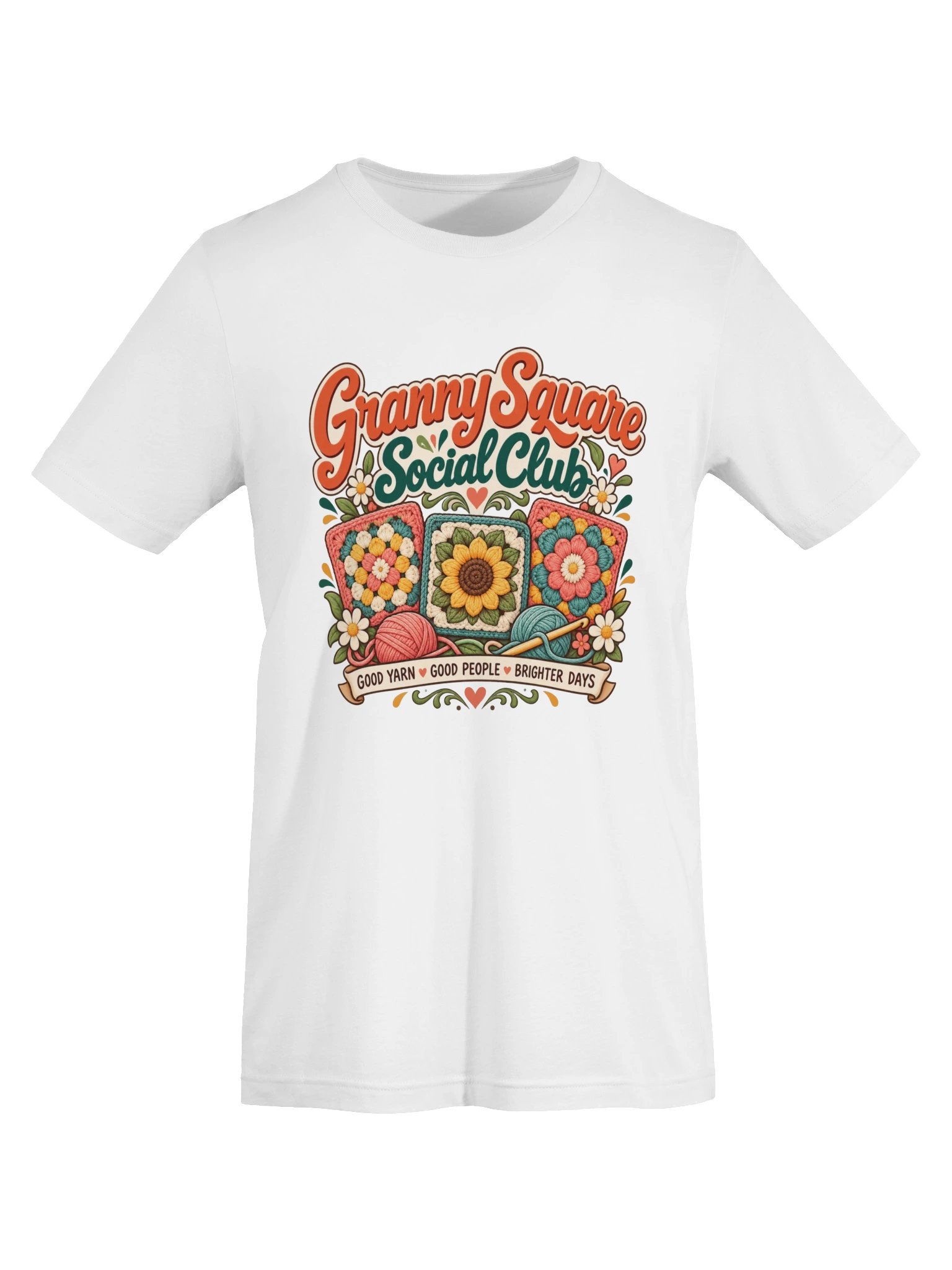 Granny Square Social Club Crochet T-Shirt | Retro Yarn Lover Gift product image (5)