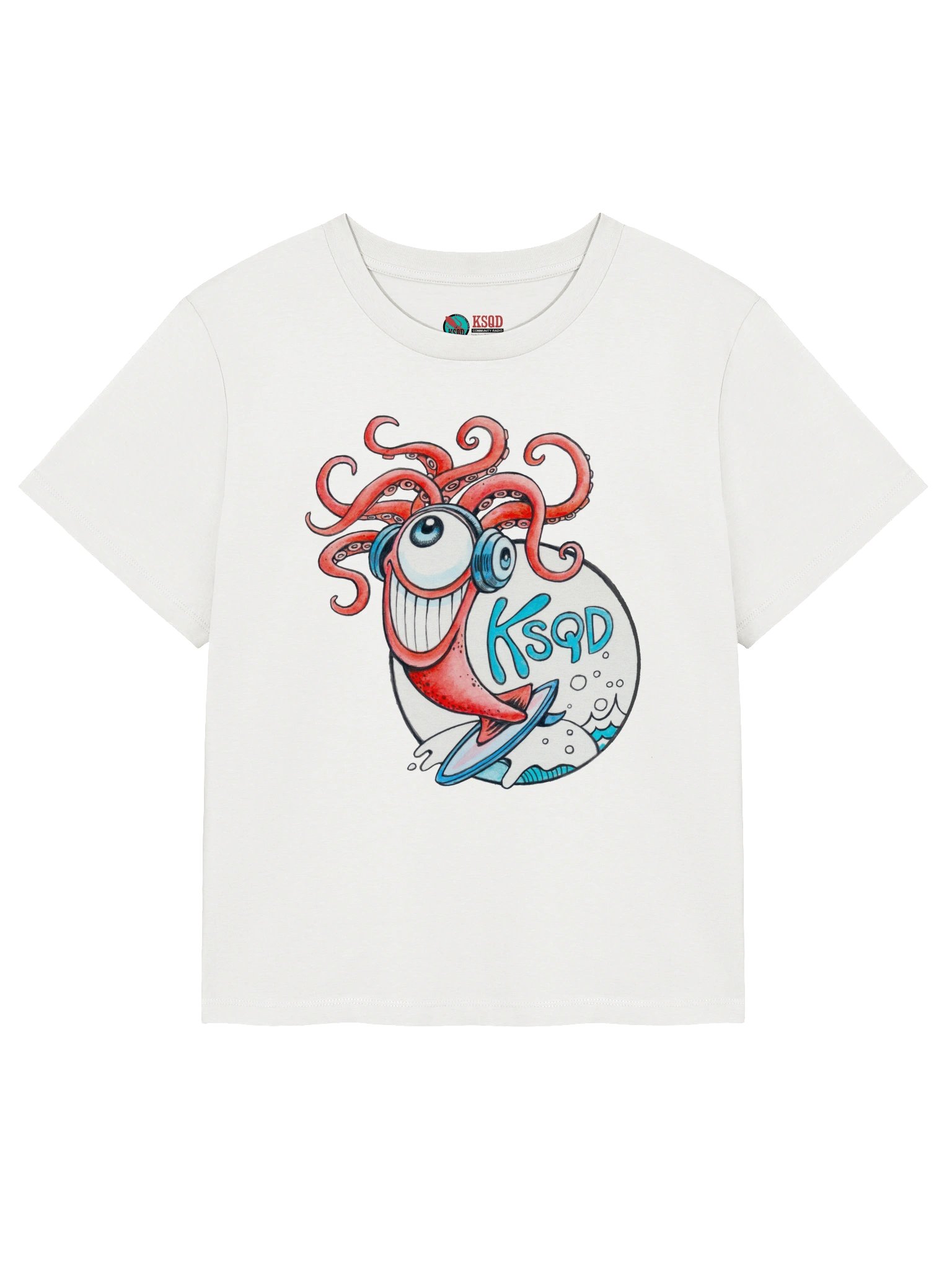 KSQD 2026 Winning Design – Squid & Ocean Organic Ribbed Neck T-Shirt product image (3)