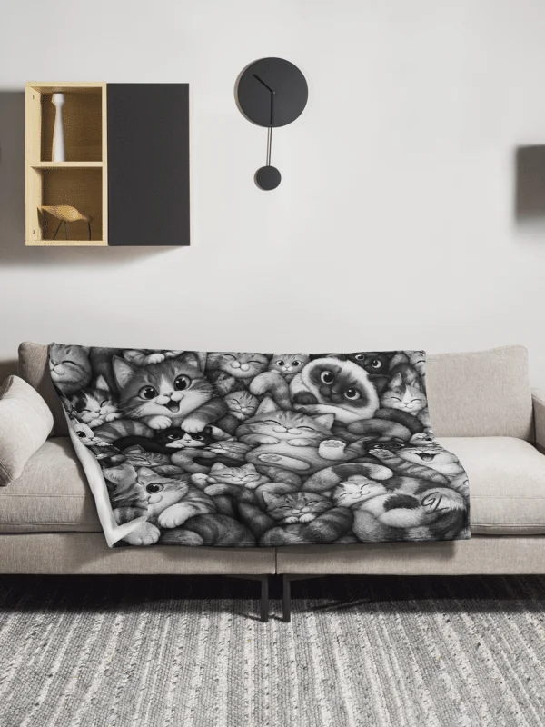 Plaid Faune - Chats en Clair-Obscur product image (1)