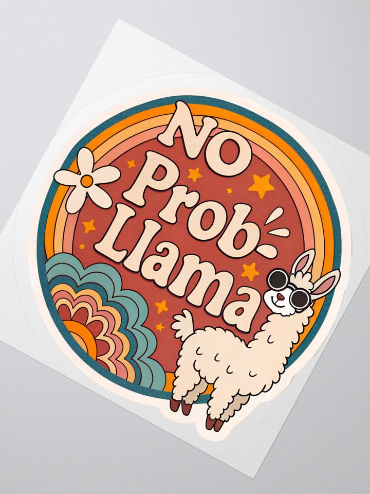No Prob-Llama Retro Sticker product image (2)