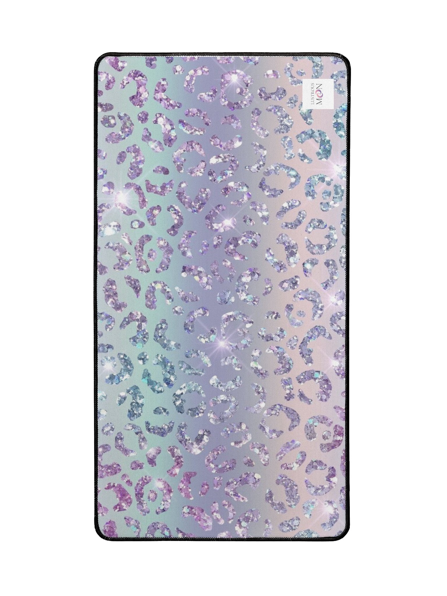 Iridescent Glitter Leopard Pattern Desk Mat product image (2)