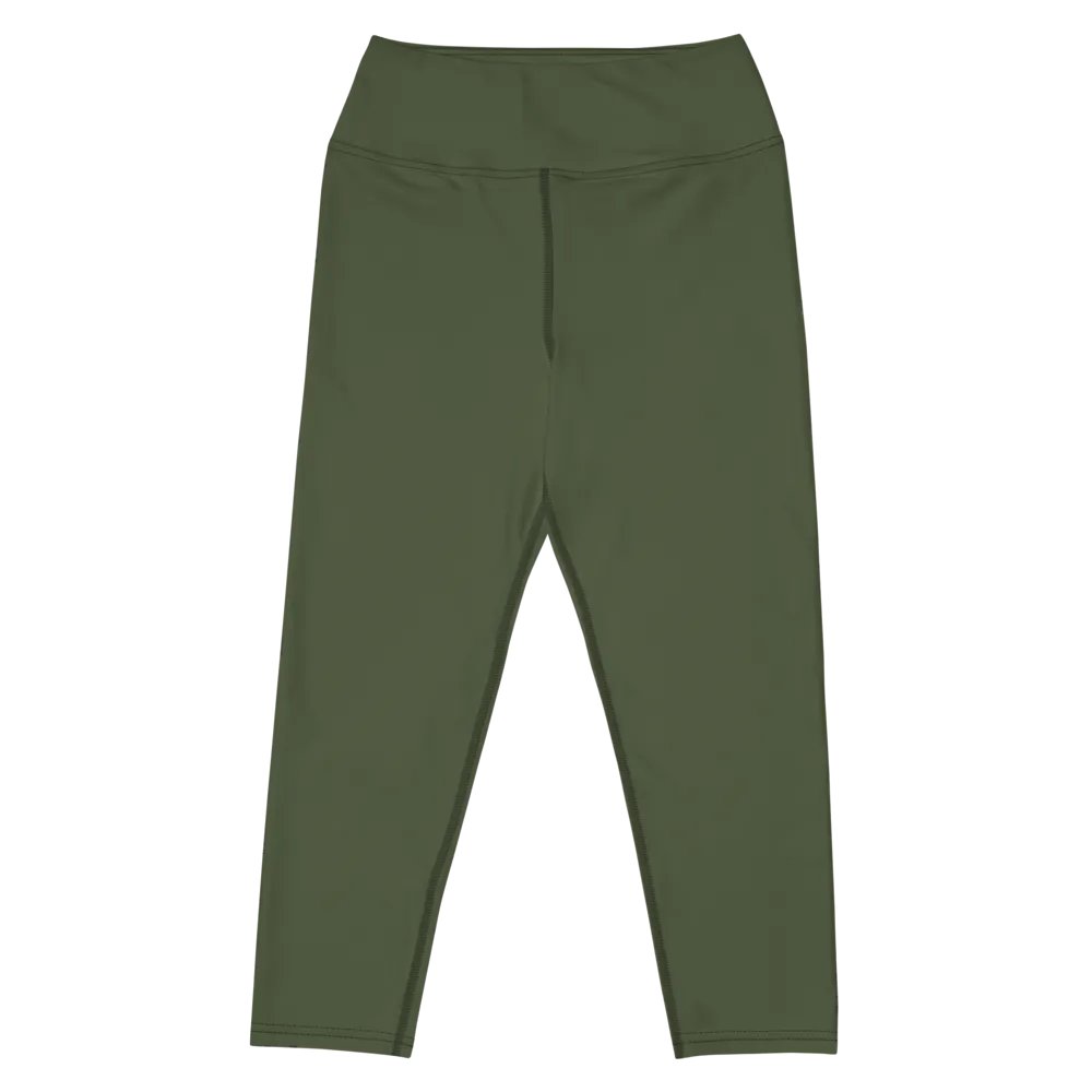Olive High-Waist Capri Leggings product image (4)