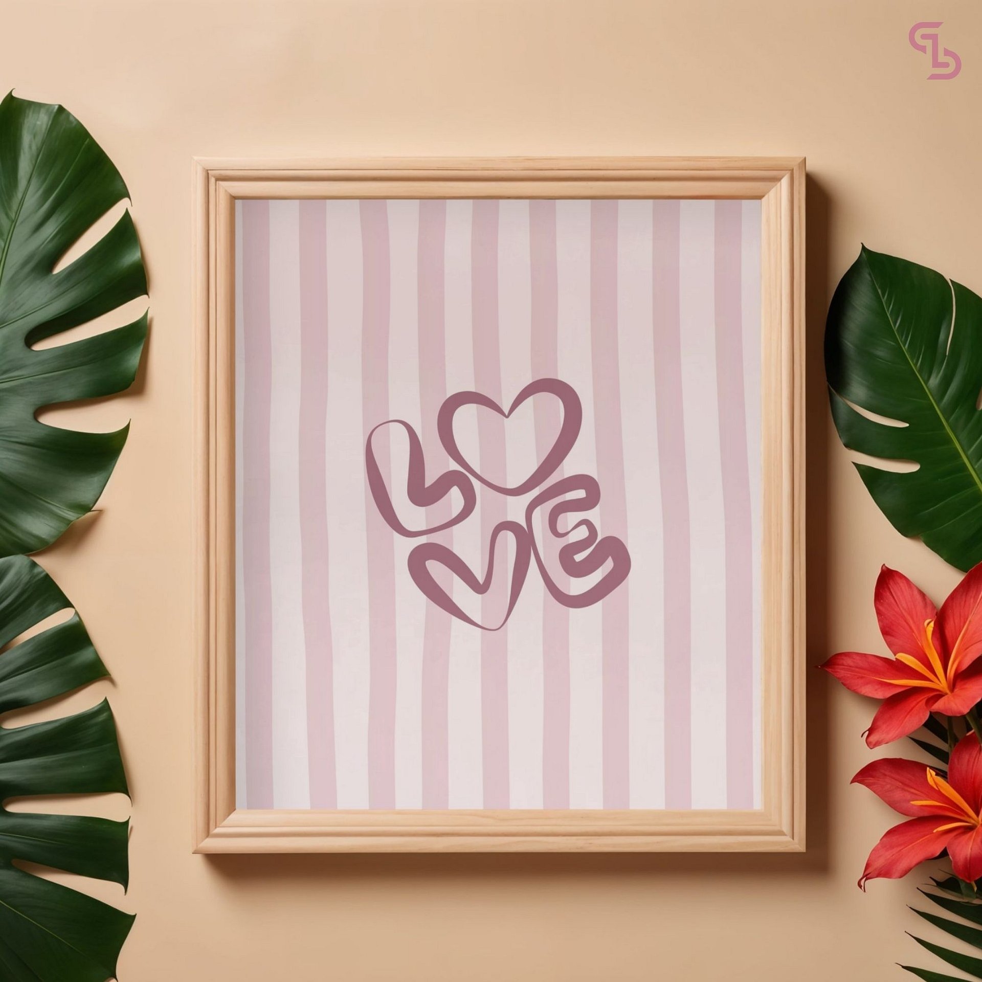 LOVE Pink Wall Art Printable, Wall Art For Living Room, Bathroom Wall Art, Modern Wall Art product image (7)