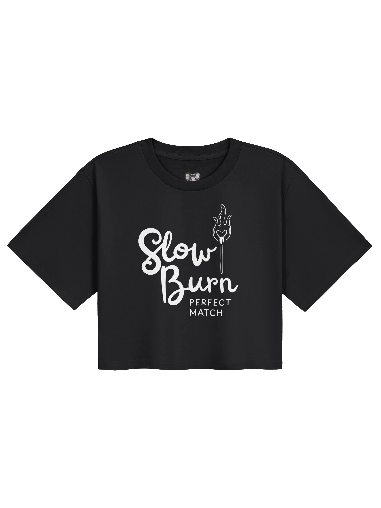 Slow Burn Perfect Match | White Logo - Relaxed Crop product image (1)