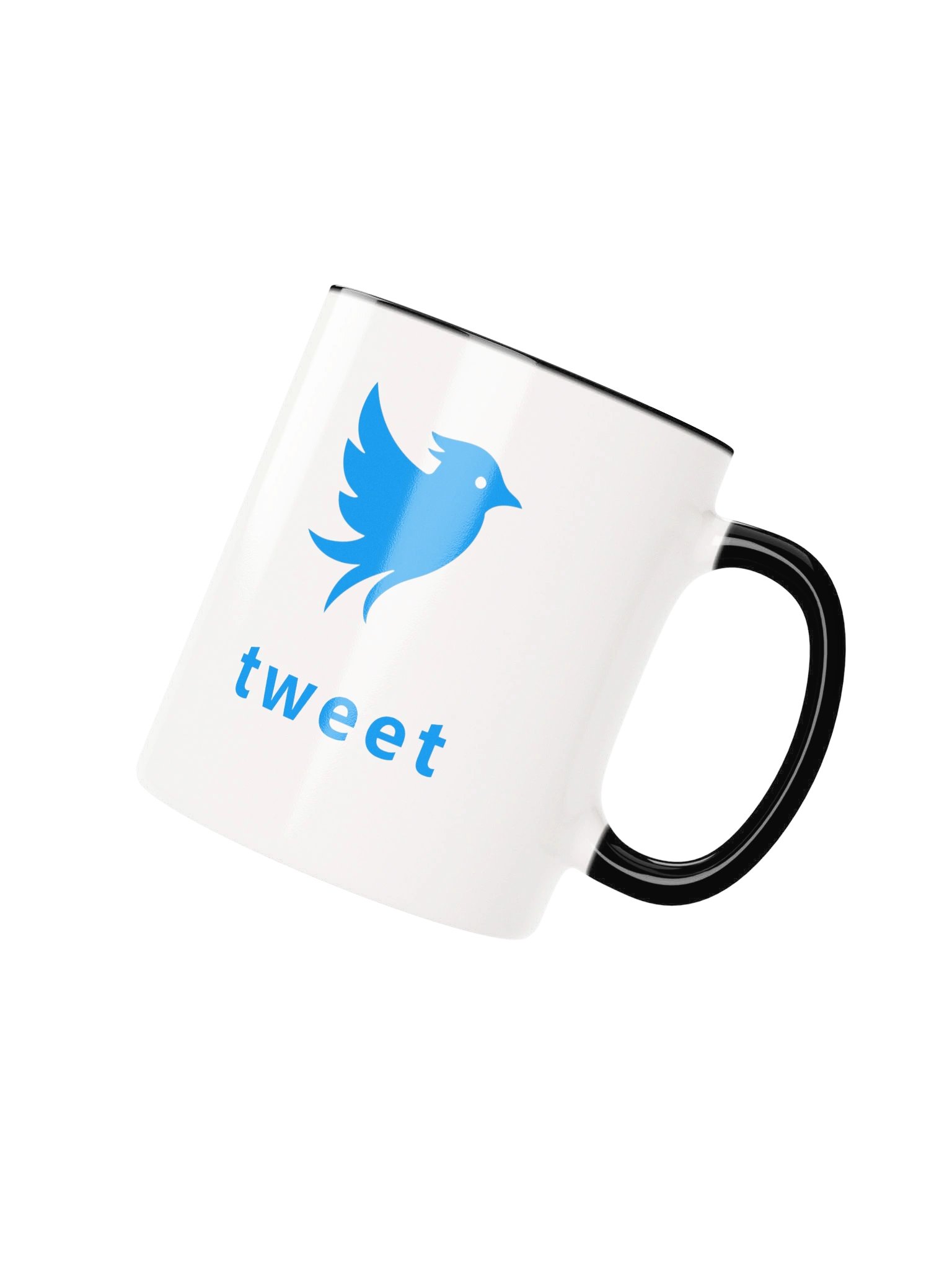 Tweet White Mug, Black Handle product image (4)