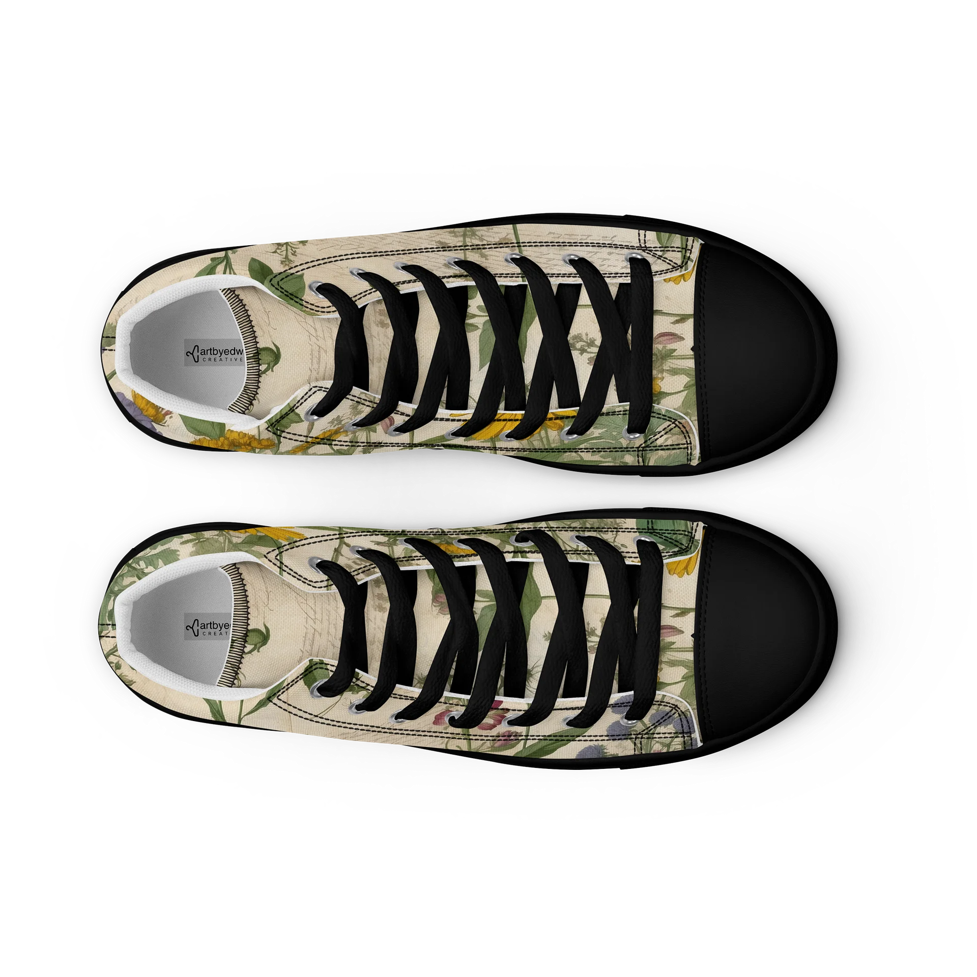 Vintage Wildflower High Top Canvas Shoes product image (9)