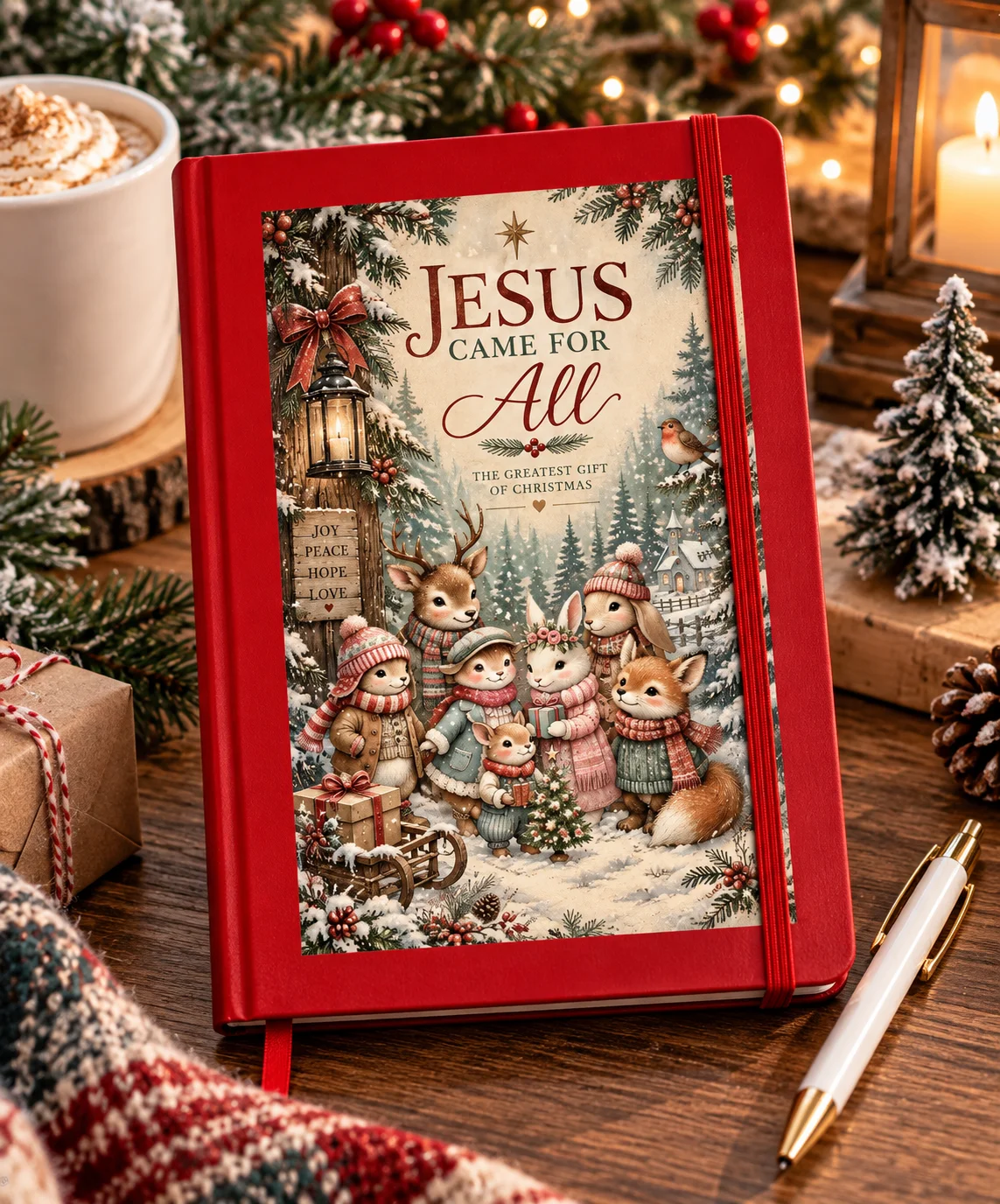 Jesus Came for All Christmas Journal | Christian Christmas Gift | Woodland Animal Journal product image (11)