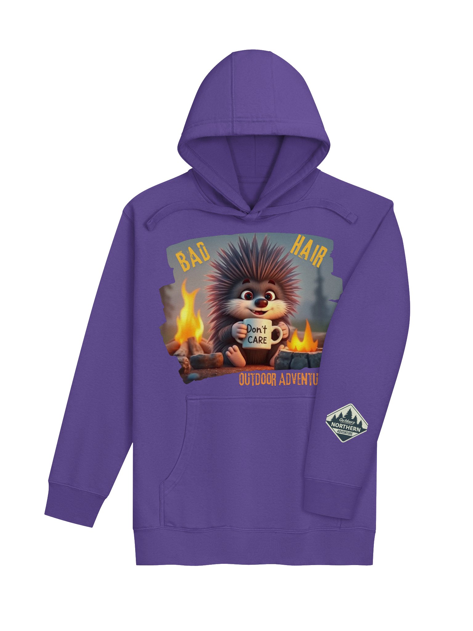 “Bad Hair, Don’t Care” Porcupine Hoodie product image (23)