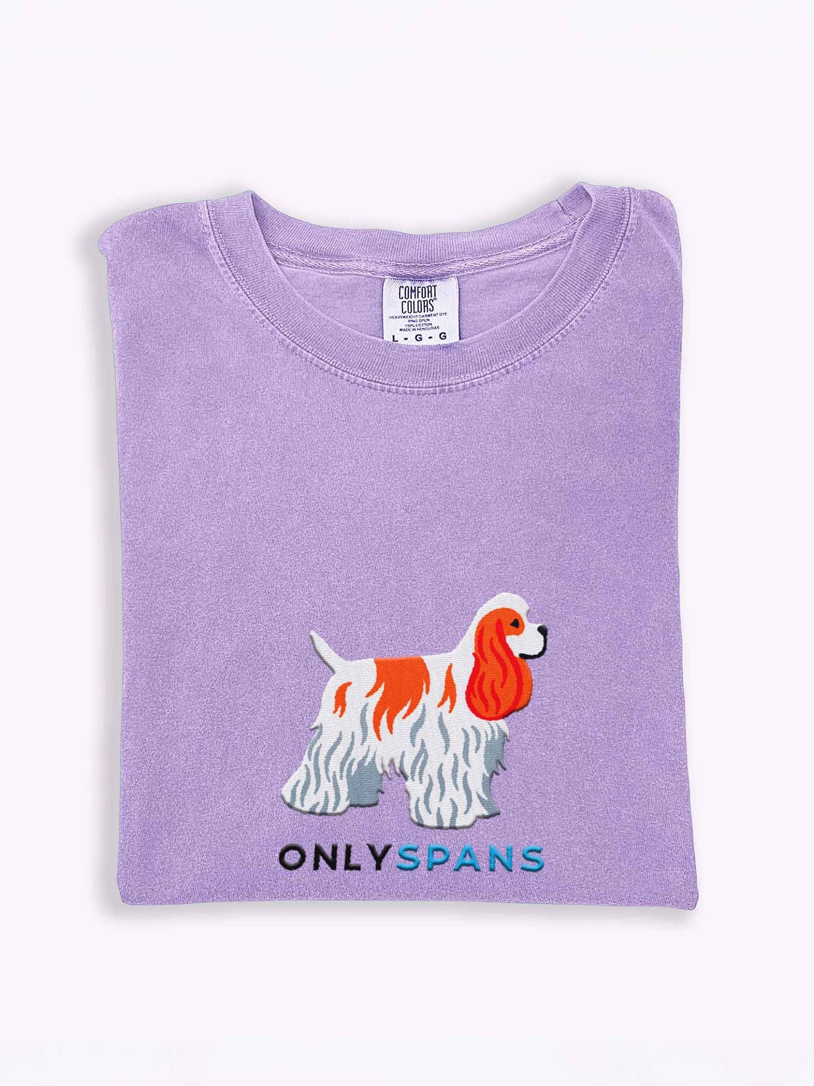 Only Spans T-Shirt(Embroidered) of an American Cocker Spaniel(Red & White) product image (1)