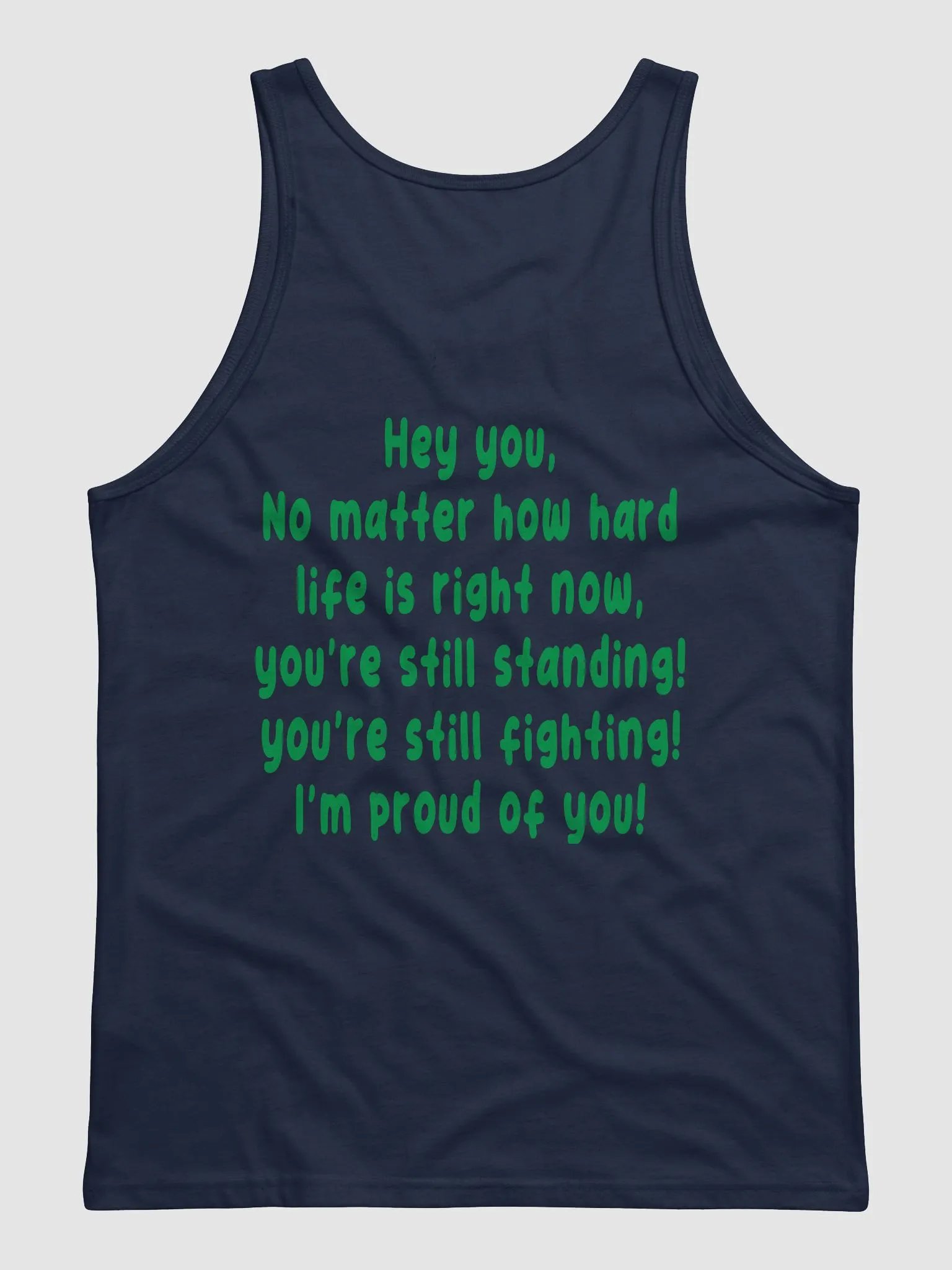 hey you male navy tank top product image (2)