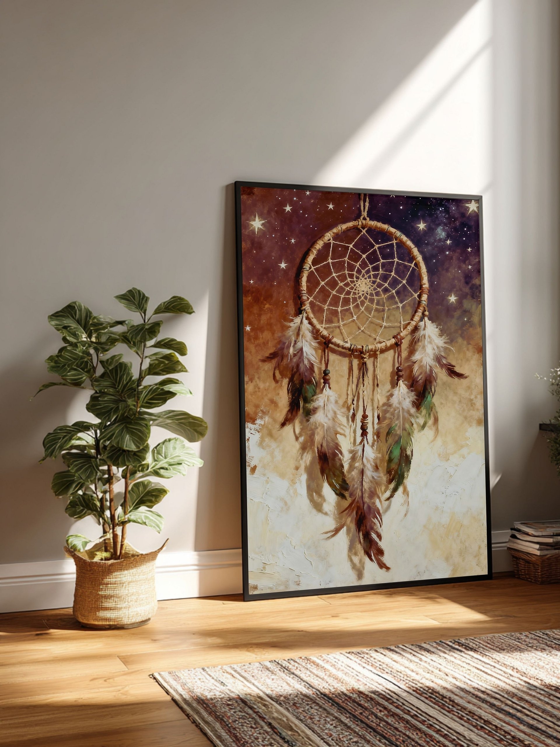Dreamcatcher in the Wind Wall Art Printable | Native Inspired Digital Download | Starlit Sky Boho Decor | 5 High-Quality Sizes + PDF product image (4)