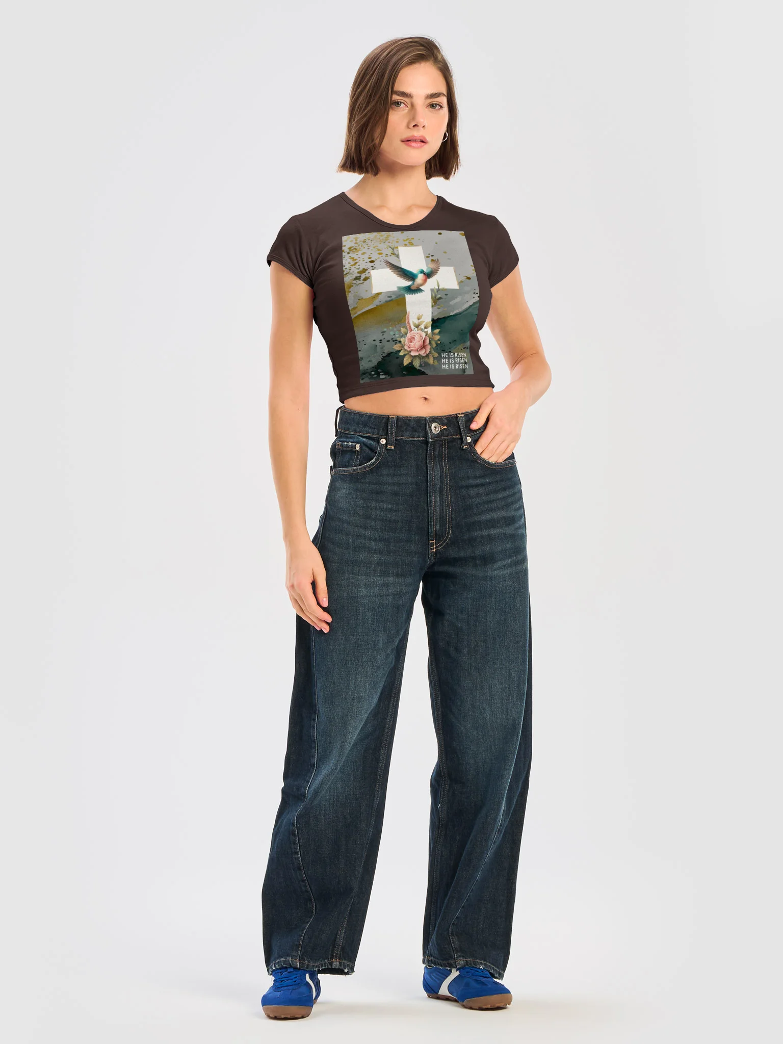 He Is Risen Crop Tee product image (5)