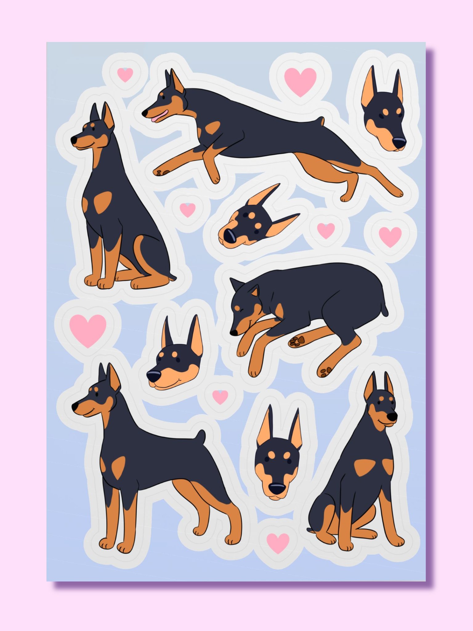 Doberman Pinscher Love Sticker Sheet product image (1)