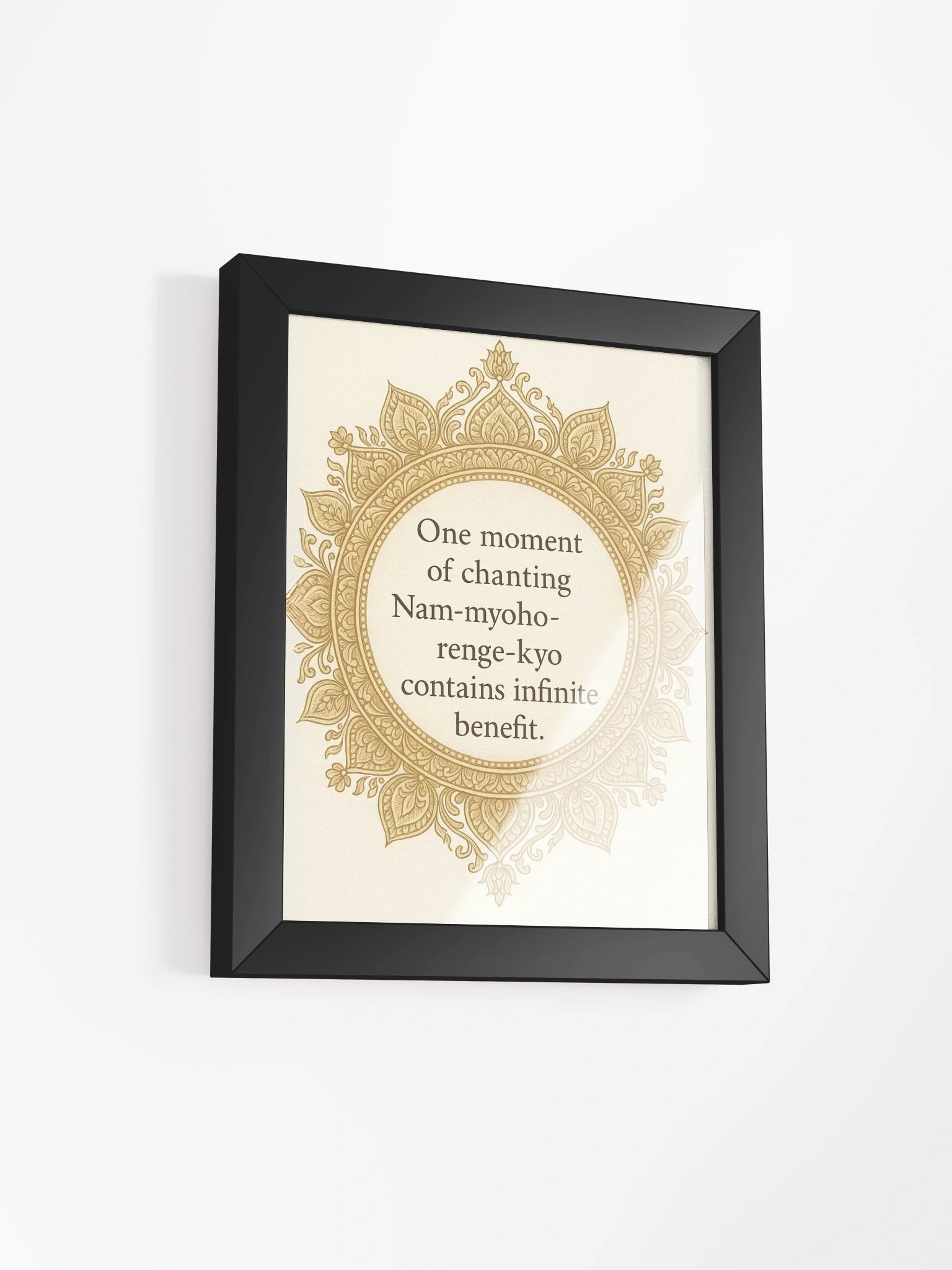 Nam-myoho-renge-kyo Mandala Quote Art – “One Moment of Chanting Contains Infinite Benefit” – Nichiren Buddhism Wall Print product image (2)