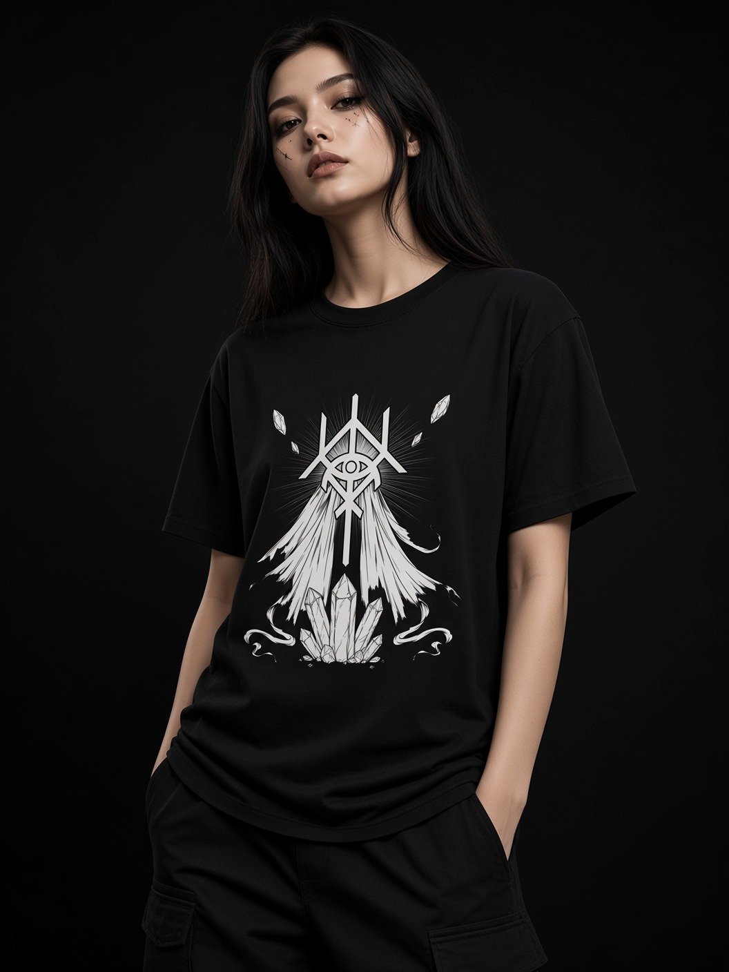 The Cryptic Seer // Ethereal Quartz Heavyweight Tee product image (1)