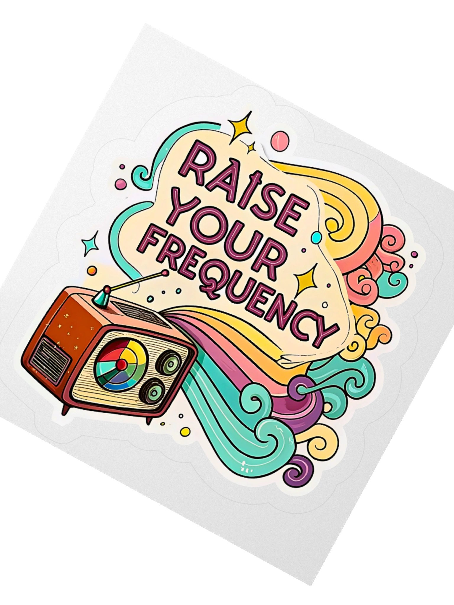 Raise Your Frequency Retro TV Sticker product image (2)
