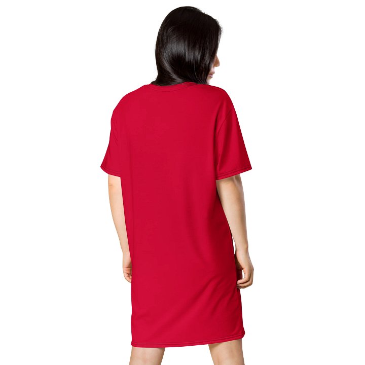 Oversized T-Shirt Dress - Bold Crimson, Sizes 2XS-6XL product image (2)