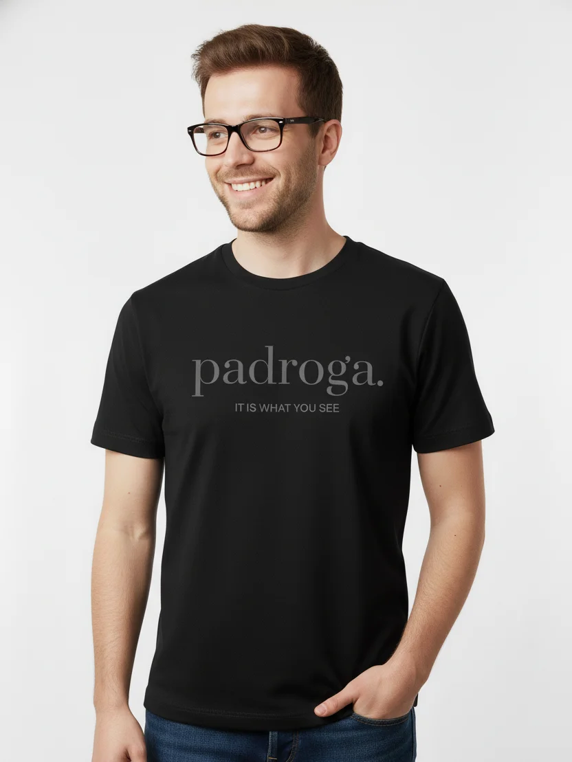 padroga. essentials black tshirt big logo product image (6)