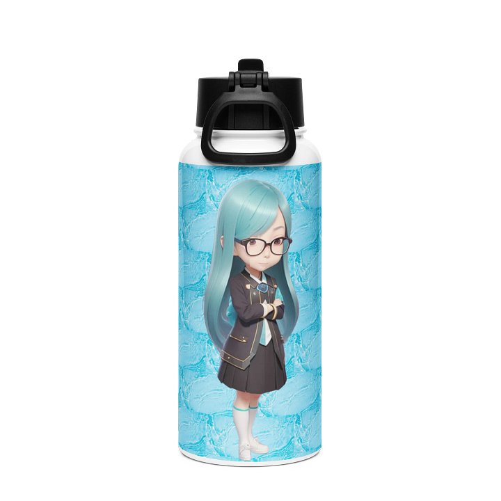 (AQUA CHIBI) K Stainless Steel Water Bottle with a Straw Lid product image (2)