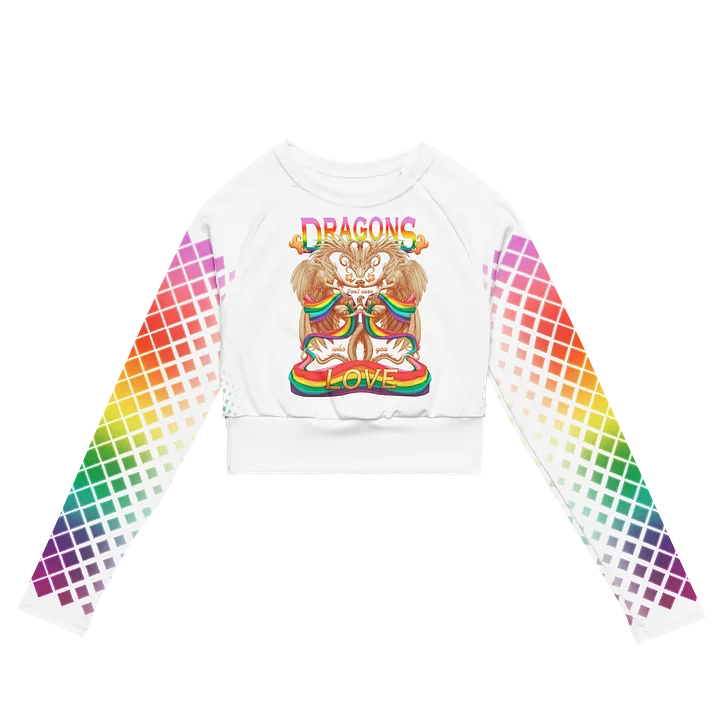 White Pride Dragons Long Sleeve Sun Crop Top product image (1)