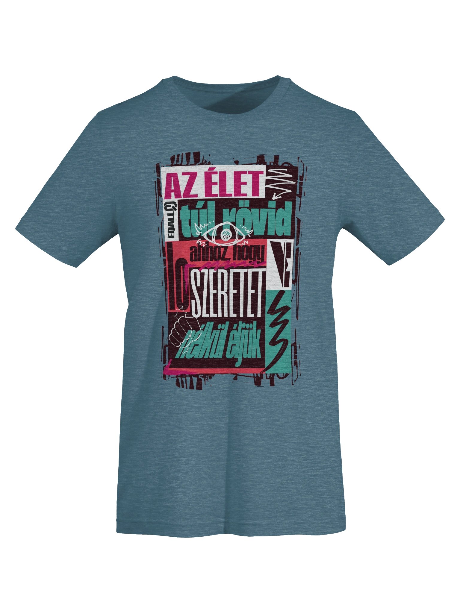 Szeretet? Az élet túl rövid... Bella + Canvas Unisex R3CVR.i Póló_EQALL® Originals_Zöld / Cikl. / Piros product image (7)