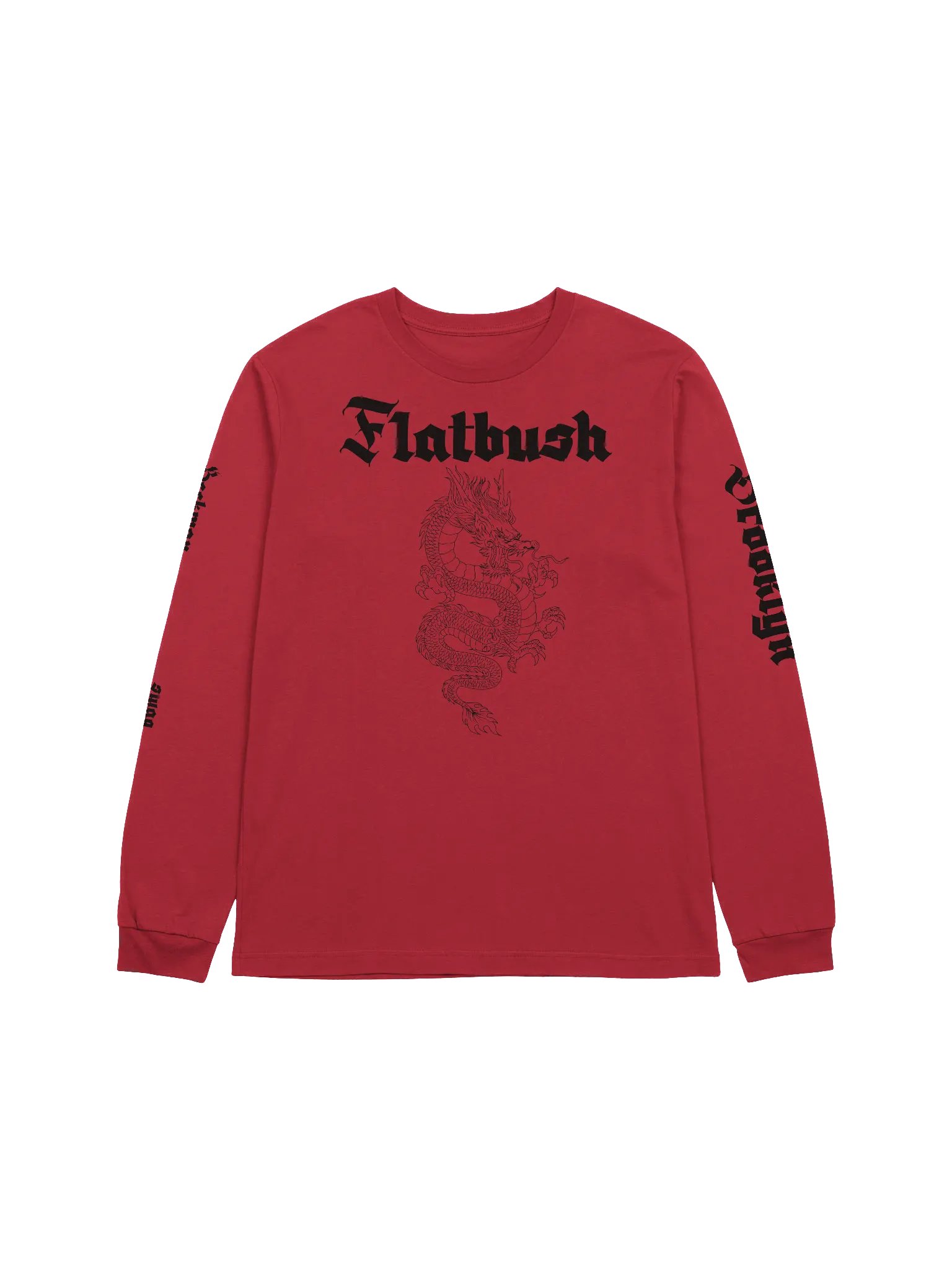 Flatbush Dragon Maroon Long sleeve t-shirt product image (1)