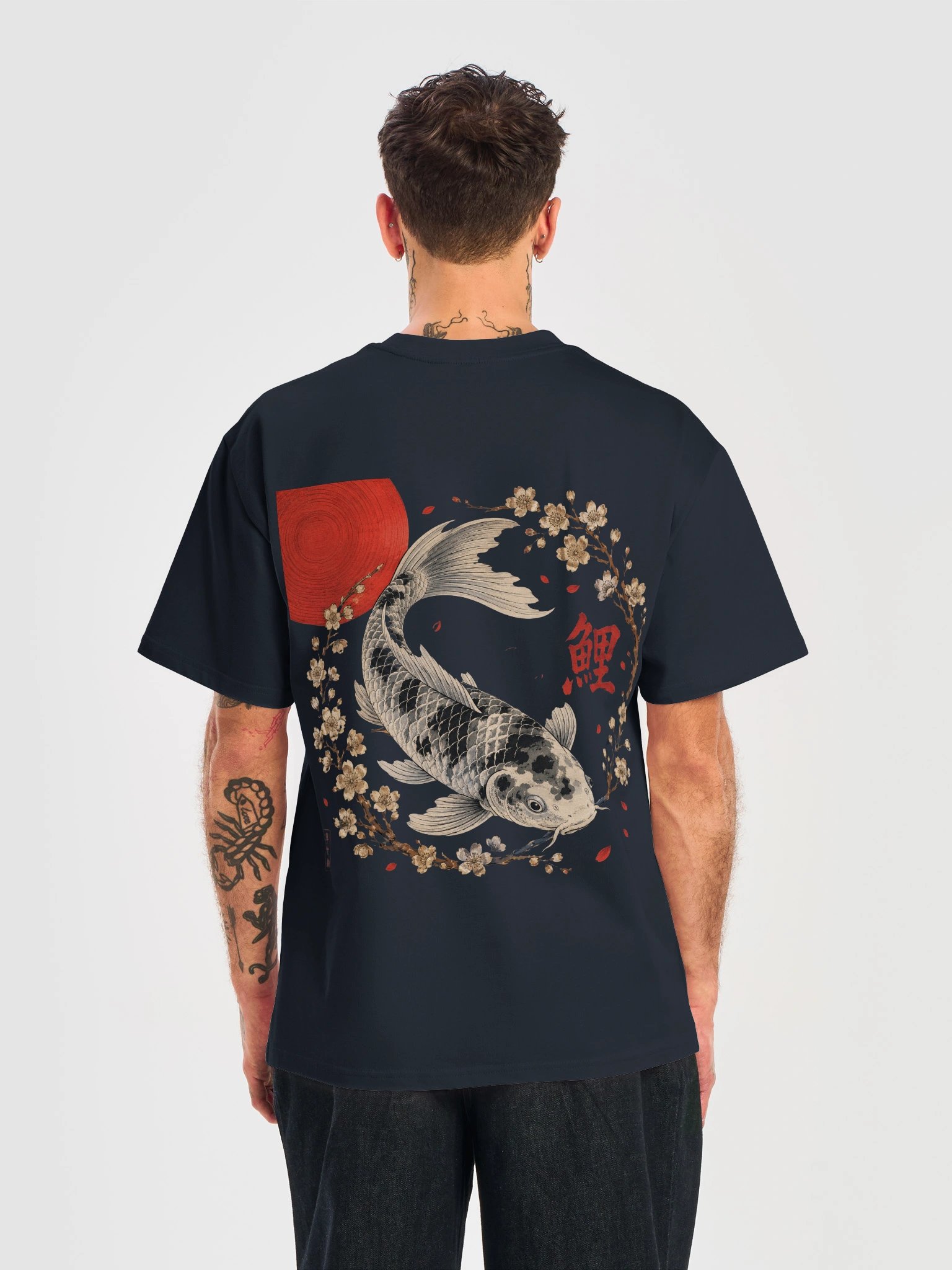 Japanese Koi Sakura – Premium Ukiyo-E Inspired Graphic T-Shirt product image (5)
