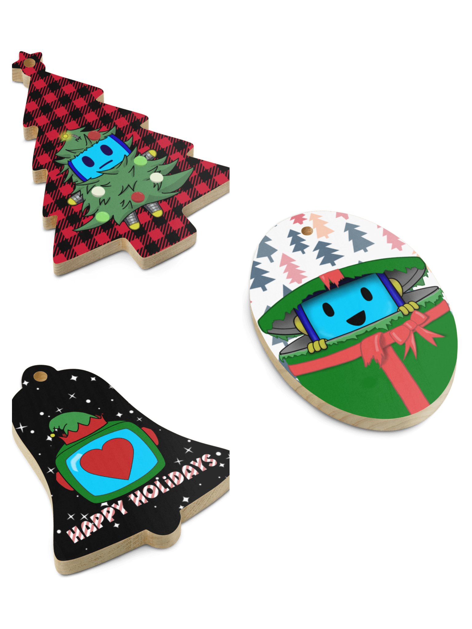 Holiday Ornament Bundle (Tree, Oval, Bell) product image (2)