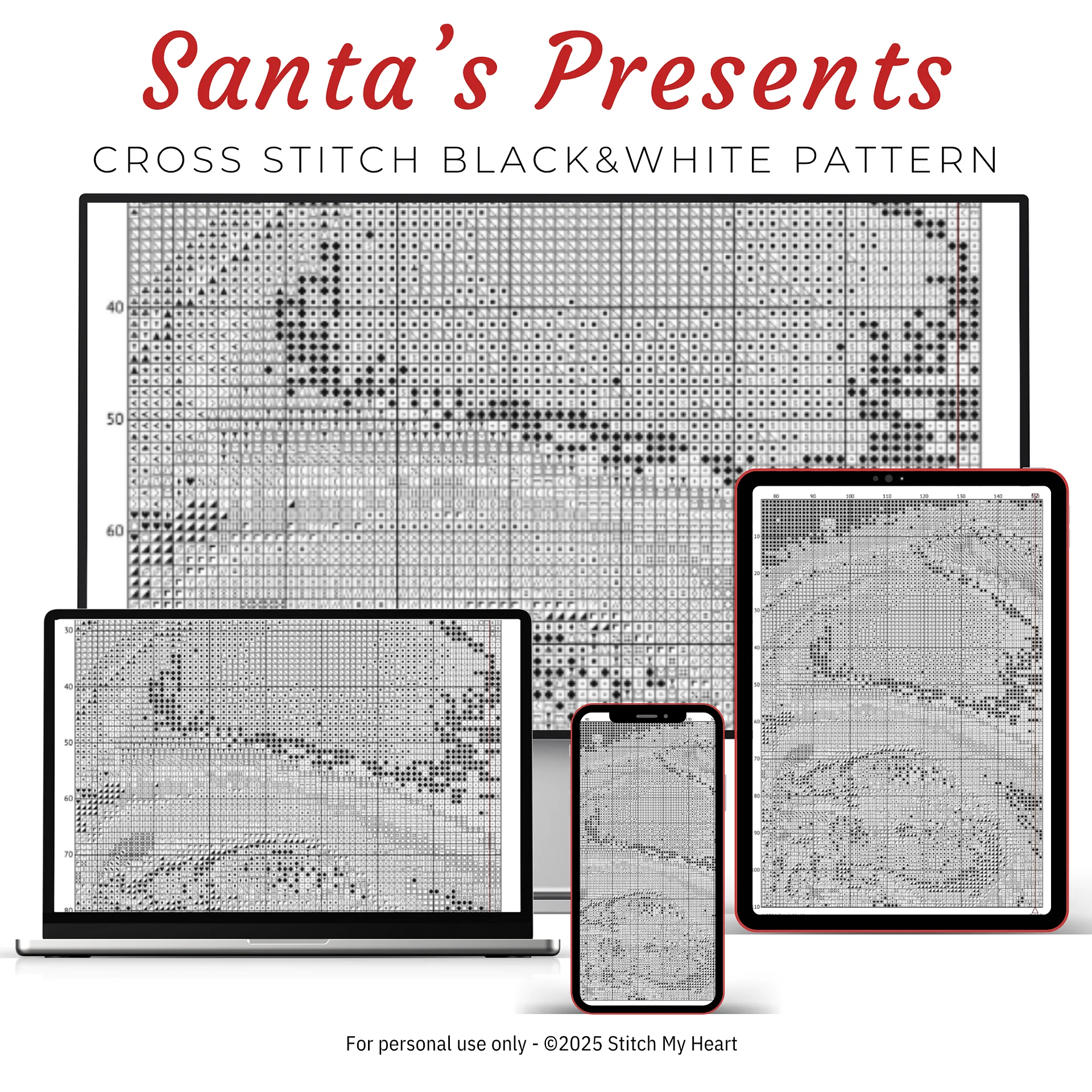 Santa with Presents Cross Stitch Pattern product image (4)