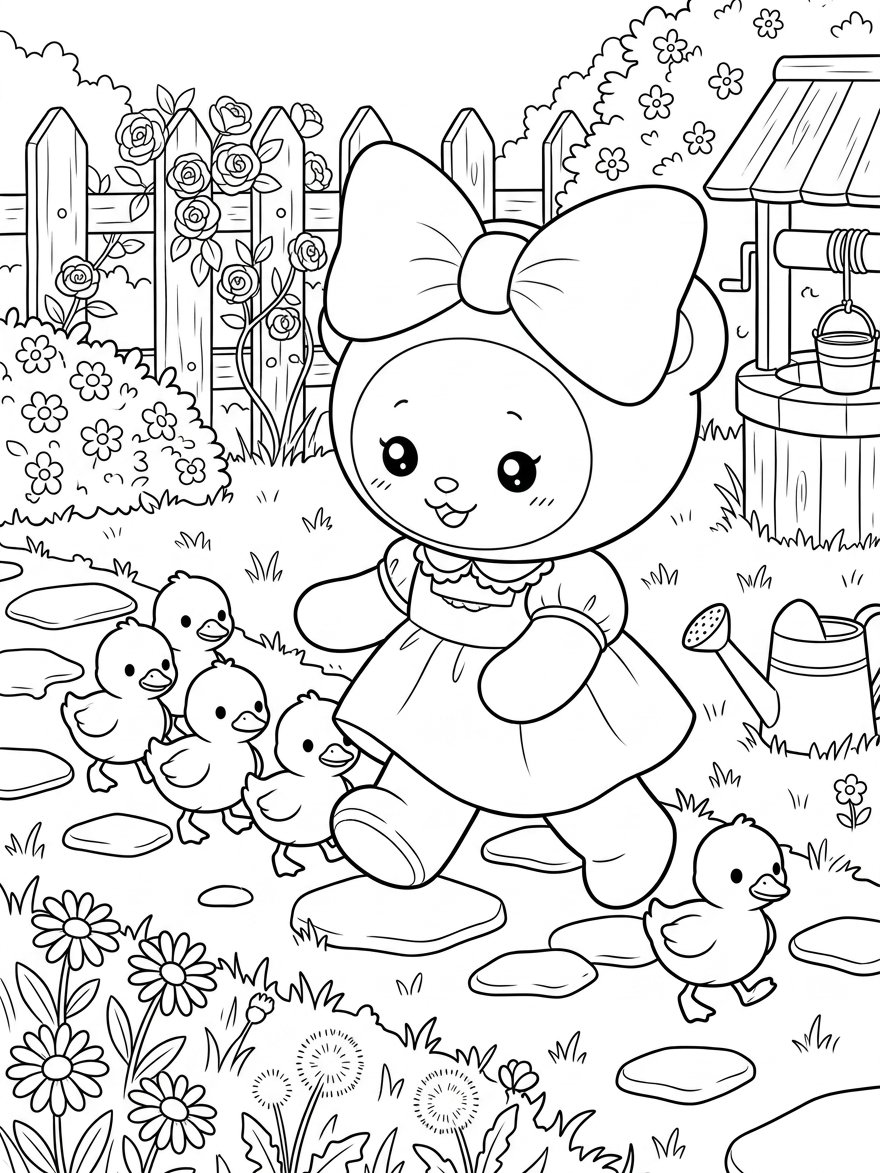 Digitalna bojanka ( PDF za print ) - Lutkica Lina i druženje sa prijateljima 🐾💕 product image (3)