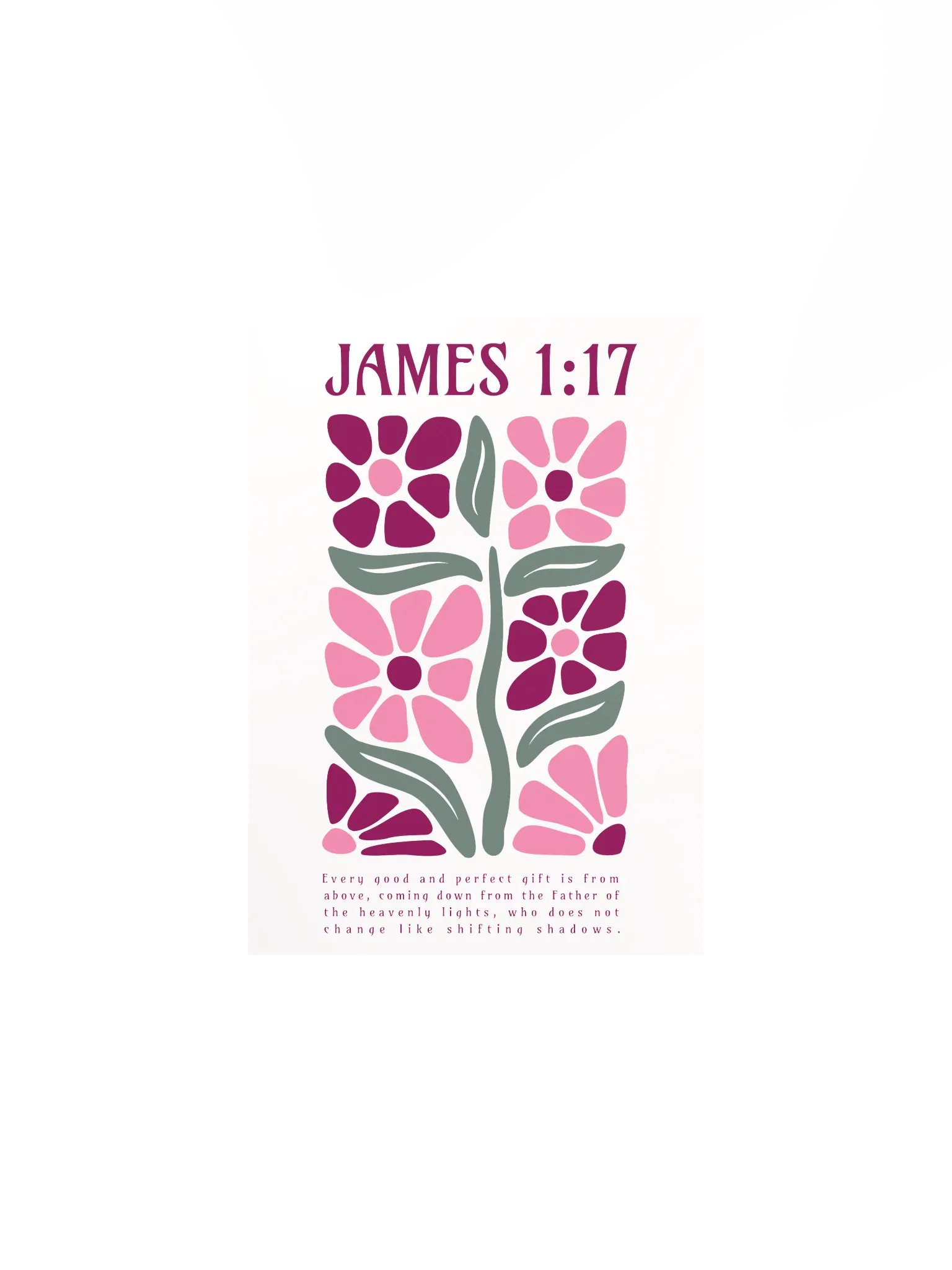 James 1:17 Christian Wall Art | Faith Art | Bible Verse Decor | Floral Scripture Print | Inspirational Home Decor product image (4)