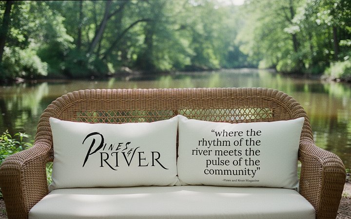 Pines and River Throw Pillow product image (1)