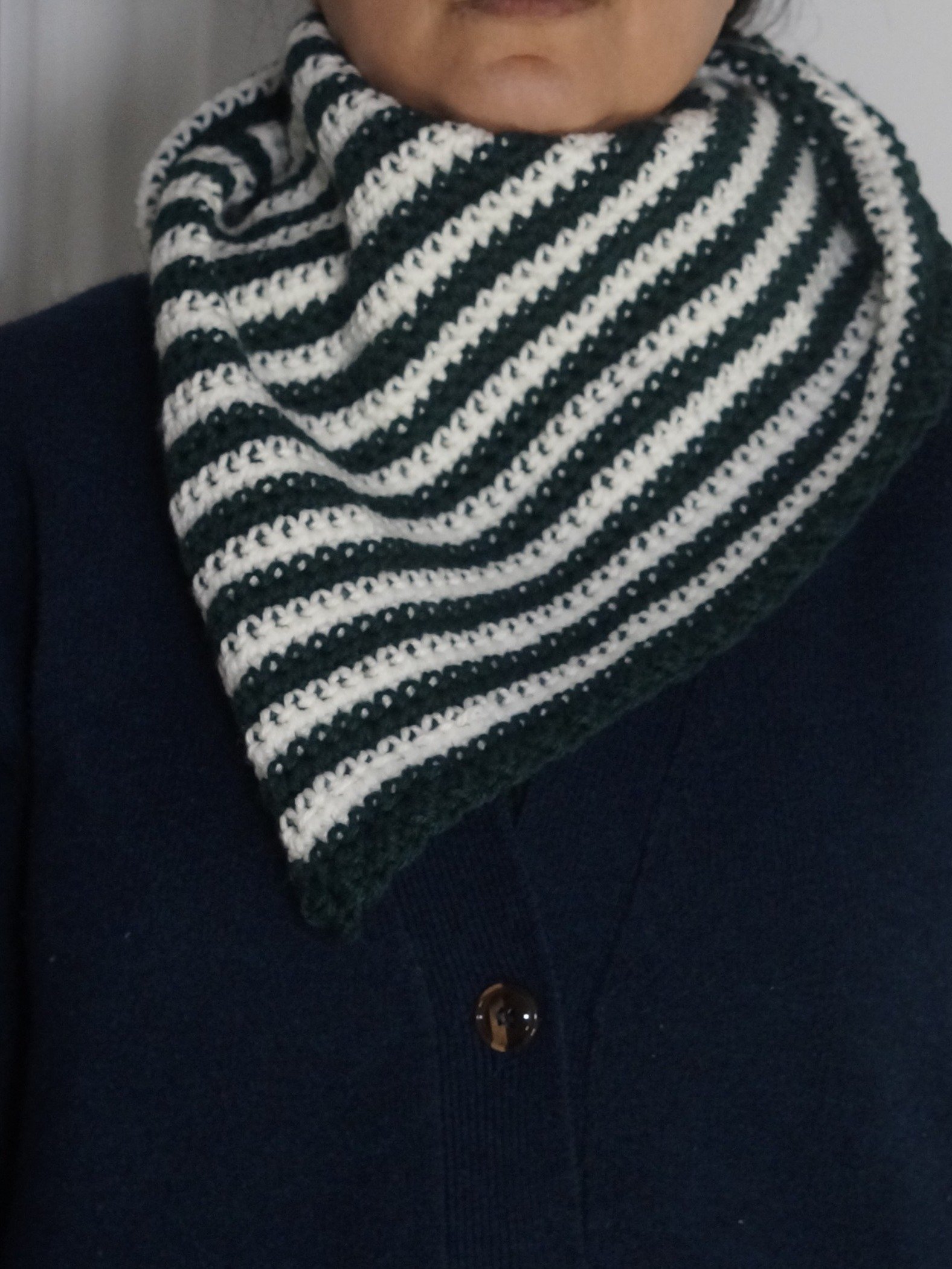 Striped asymmetrical scarf Crochet pattern product image (1)