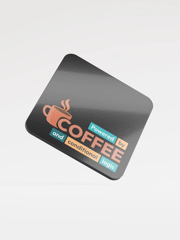 Powered by Coffee Dark Coaster product image (1)
