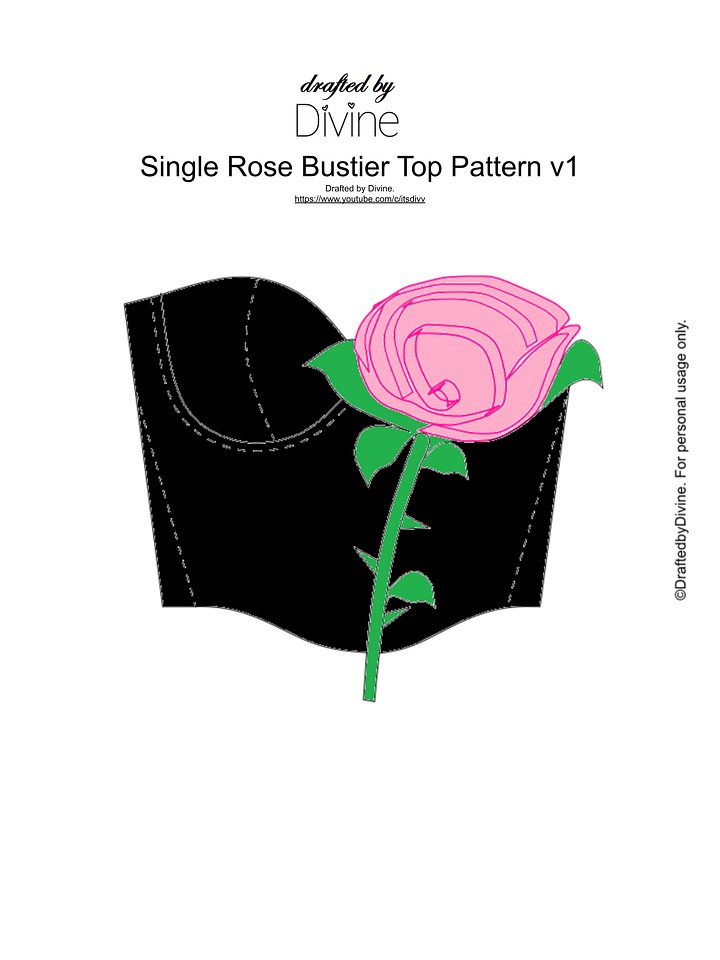 Single Rose Bustier Top Pattern product image (2)