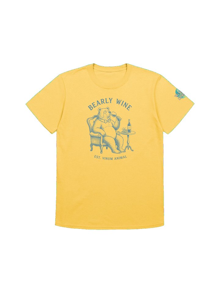 Bearly Wine Vintage Bear Drinking Wine Funny Pun Bar Art Tee product image (1)