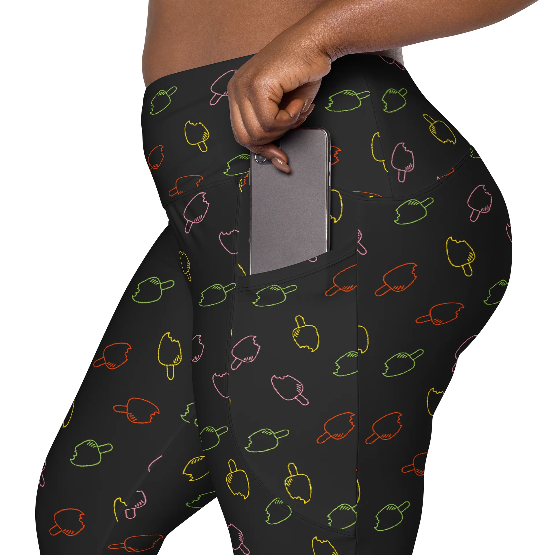 Colorful Bold Ice Cream Print Crossover Leggings product image (7)