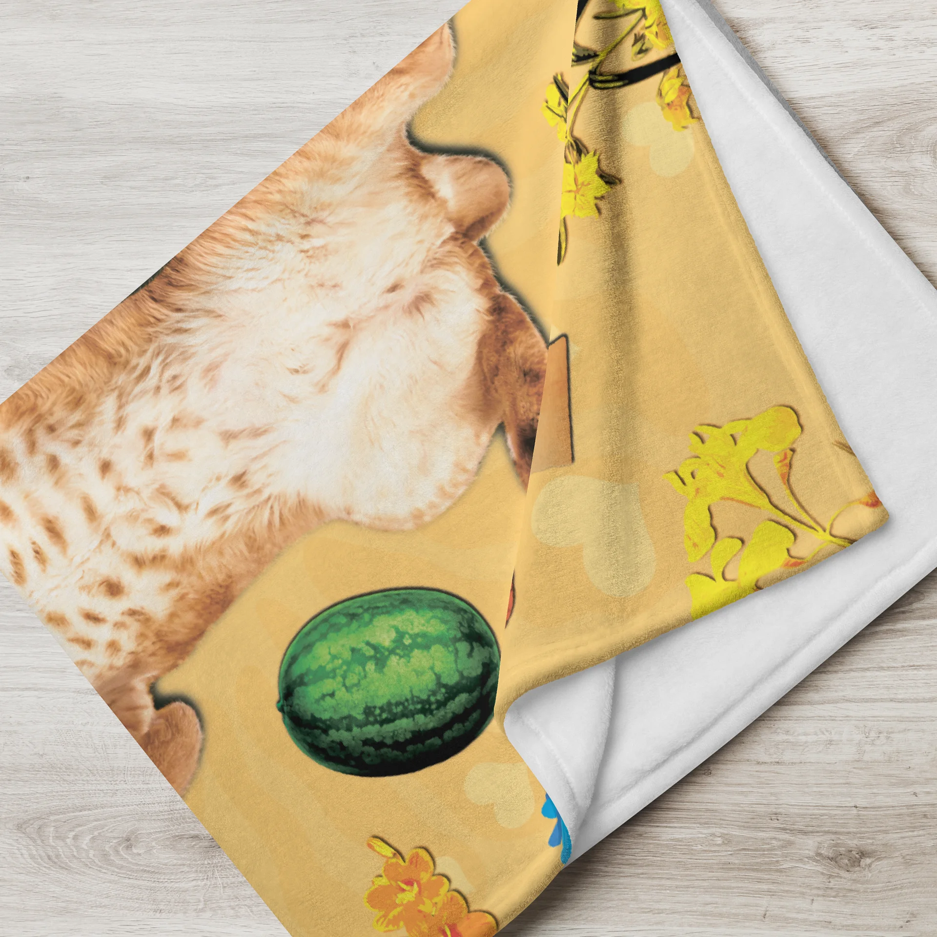 Big Floppa "Floral Harvest" Caracal Blankie product image (2)