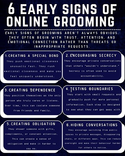 Online grooming rarely begins with obvious warning signs. It often starts with small behaviours that seem harmless, making th...
