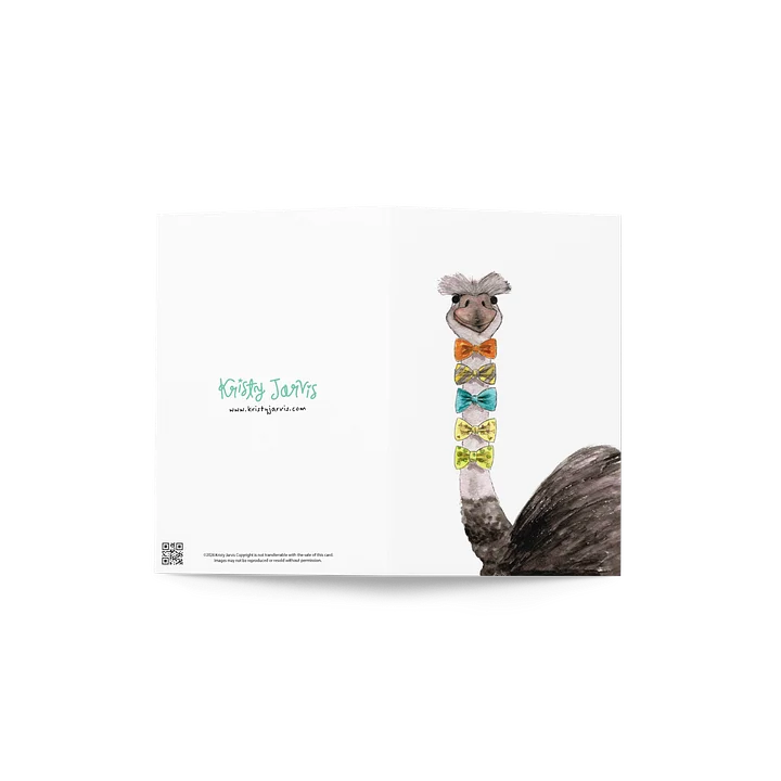 Watercolor Ostrich Quirky Greeting Card product image (2)