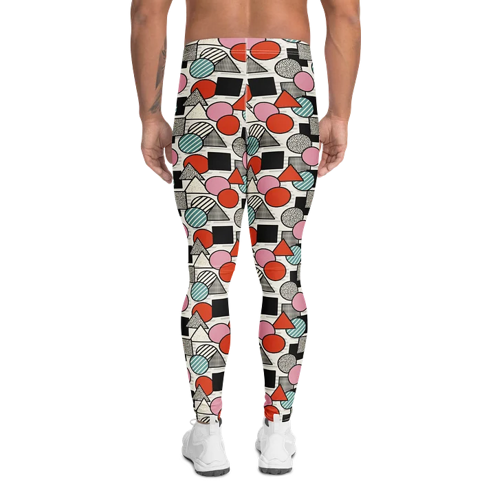 Comfortable Men's Leggings with Colorful Memphis Pattern product image (2)