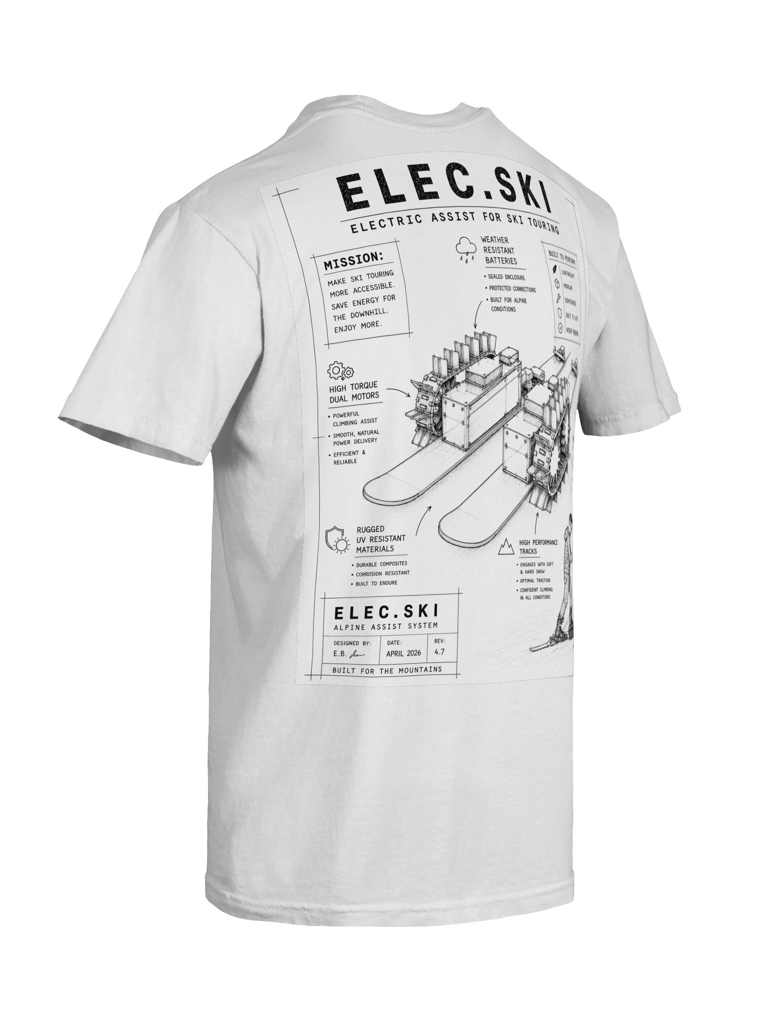 Elec Ski V4.7 Blueprint T-Shirt product image (8)